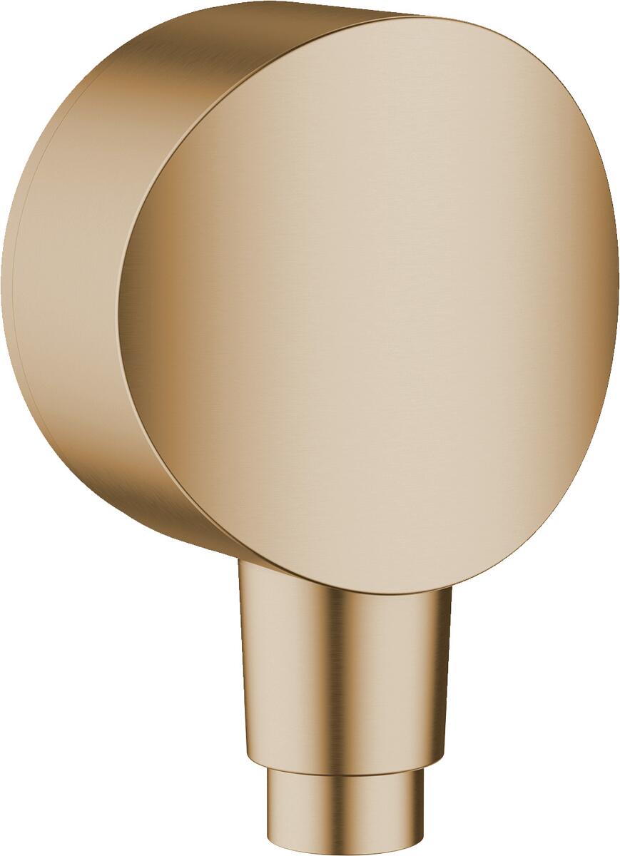 hansgrohe FixFit Wandanschluss S mit Rückflussverhinderer und Kunststoffanschlusswinkel, Kunststoff, Rückflussverhinderer, Brushed Bronze, (26453140)