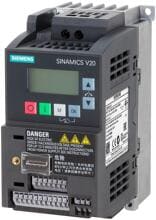 Siemens 6SL3210-5BB15-5UV1 SINAMICS V20 1AC 200-240V -10/+10% 47-63Hz Nennleistung 0,55kW mit 150 % Überlast für 60 Sek. ungefiltert I/O