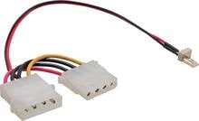InLine Lüfter Adapterkabel, 3pol Lüfter an 4pol Netzteil 12V, 0,15m (33344)