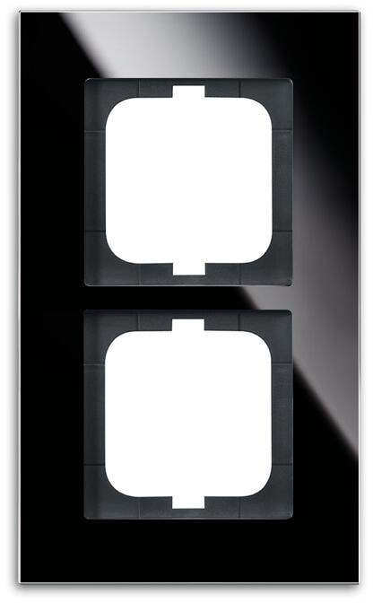 Busch-Jaeger 1722-825 Abdeckrahmen, Carat, 2-fach Rahmen, Glas schwarz (2CKA001754A4323)