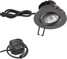 EVN PC65 LED Deckeneinbauleuchte, rund, schwenkbar, 6W, 3000K, 620lm, anthrazit (V4A) (PCE650N61602)