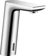 hansgrohe Metris S Elektronik-Waschtischarmatur mit Temperaturvoreinstellung Netzanschluss 230 V, Messing, 5 l/min, mit Rückflussverhinderer, Chrom (31103000)