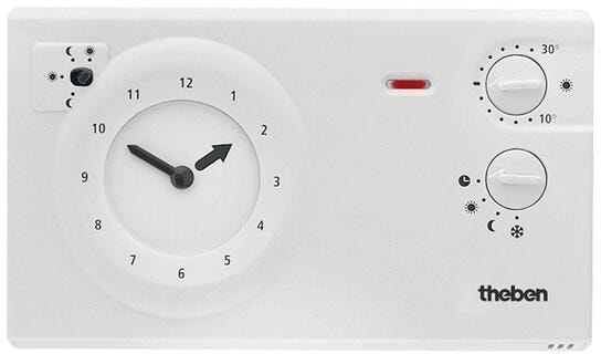 Theben RAMSES 722 Analog-Uhrenthermostat mechanisch, Aufputz, Tagesprogramm, Wochenprogramm, Netzversion, Normal-/Absenktemperatur getrennt einstellba