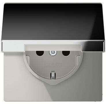 Jung GCR1520KL SCHUKO Steckdose mit Klappdeckel, Glanzchrom