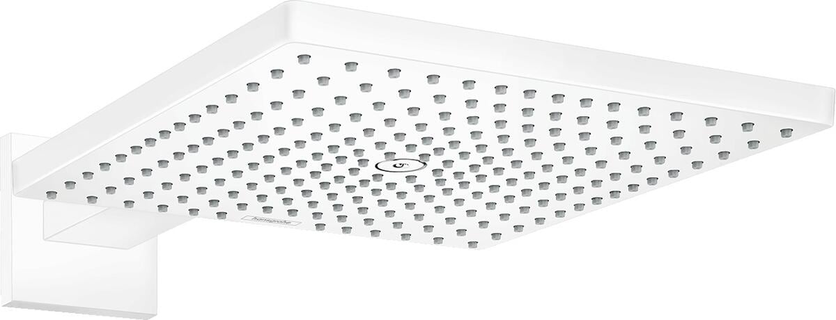 hansgrohe Raindance E Duschkopf 300 1 Strahlart mit Brausearm, Metall, 17 l/min, 300 x 300 mm, Mattweiß, (26238700)