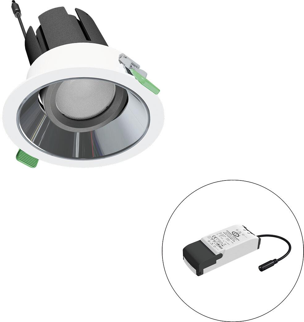 EVN SELECTO LED Deckeneinbau, rund, schwenkbar, IP20, 220-240V/AC, 18W, 4000K, 2363lm, inkl. Netzgerät, DALI, Reflektor silber/hochglänzend, 3.328,00c