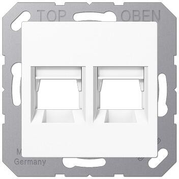 Jung A1569-2ATWW Abdeckung, 2fach, gerastet, Serie A, alpinweiß