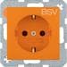 Berker 47238917 Steckdose SCHUKO mit Aufdruck BSV, erhöhter Berührungsschutz, S.1, orange glänzend