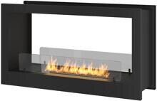 INfire Zweiseitiger Bioethanol Einbaukamin, Inhalt 1 Liter, 900x500x250mm, schwarz (2 SIDE 900)