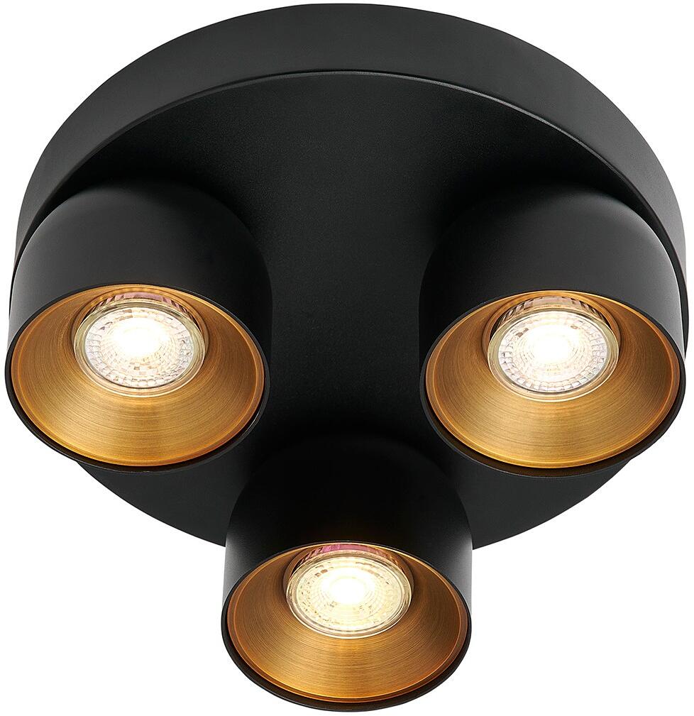 Nordlux Pitcher 3-Rondel Spotlight, GU10, IP20, dimmbar, schwarz (2310420103)