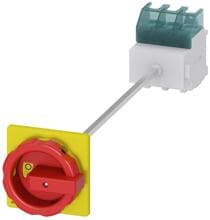 Siemens 3LD2514-0TK53 SENTRON Lasttrennschalter 3LD, Not-Aus-Schalter, 3-polig, Iu: 63 A, Betriebsleistung / bei AC-23 A bei 400V: 22 kW, Bodenbefestigung mit Türkupplung, Drehantrieb, rot/gelb