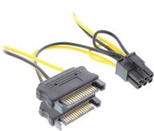 InLine Stromadapter int., 2x SATA zu 6pol. für PCIe (PCI-Express) Grafikkarten (26628B)