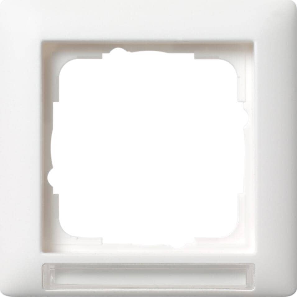 Gira 109127 Abdeckrahmen 1fach, bruchsicher, beschriftbar, sprühnebeldicht, Reinweiß Seidenmatt, System 55 Standard