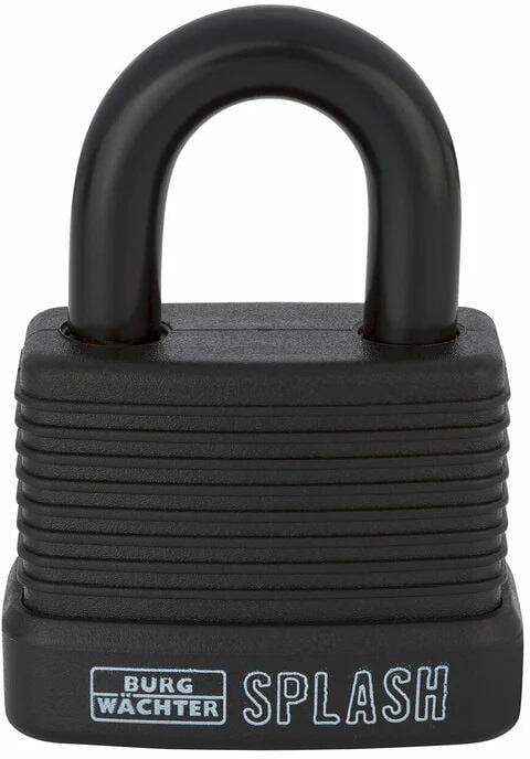Burg Wächter Splash 470 45 Black SB Zylinder-Vorhängeschloss, Aluminiumkorpus, Kunststoffmantel, schwarz (39981)