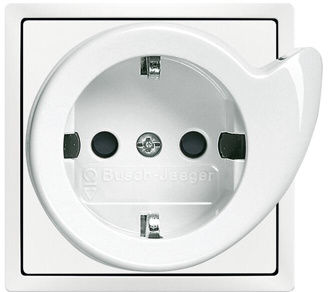 Busch-Jaeger 20 EUCBDR-84 Busch-Servicesteckdose, Carat, Safety+, studioweiß (2CKA002013A5418)