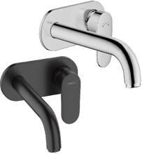 hansgrohe Vernis Blend Einhebel-Waschtischarmatur Unterputz für Wandmontage, mit Auslauf 20,7 cm, Messing, 5 l/min