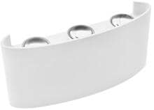Leuchtek WLL-6W-WW Wandleuchte, Linsen-Effekt, 6W, 3000K, warmweiß, IP54, weiß matt (131692)