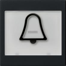 Gira 0217005 Wippe mit Beschriftungsfeld und abtastbarem Symbol "Klingel", System 55, schwarz matt