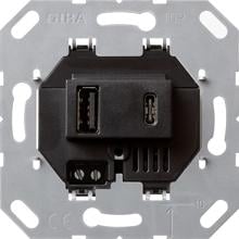 Gira 236900 Einsatz USB-Spannungsversorgung, 2fach Ausgänge, Typ A / Typ C
