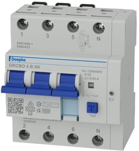Doepke DRCBO 4 C16/0,03/3N-B FI/LS-Kombination, 16A, 4-polig, C-Charakteristik, Typ B+ (09948124)