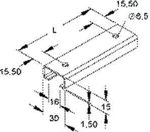 Niedax 2970/500-2SL Ankerschiene, C-Profil, 16 mm, 30x15x500 mm, gelocht, bandverzinkt