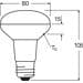 LEDVANCE LED R80 100 36° DIM P 8.5W 827 E27 Reflektorlampe, 670lm, 2700K (LED R8010036 DI)