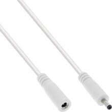 InLine DC Verlängerungskabel, DC Stecker/Buchse 3,5x1,35mm, AWG 18, weiß 2m (26902H)