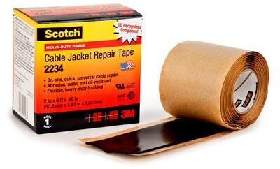 3M Scotch 2234 Kabelmantelreparaturband, selbstverschweißend, 50,8 mm x 1820 mm, 1,52 mm, schwarz, 10 Stück (7000006227)