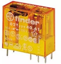 Finder Relais mit Steck- und Printanschlüssen, 1 Wechsler, für 16 A Spule, orange (40.61.8.230.1000)