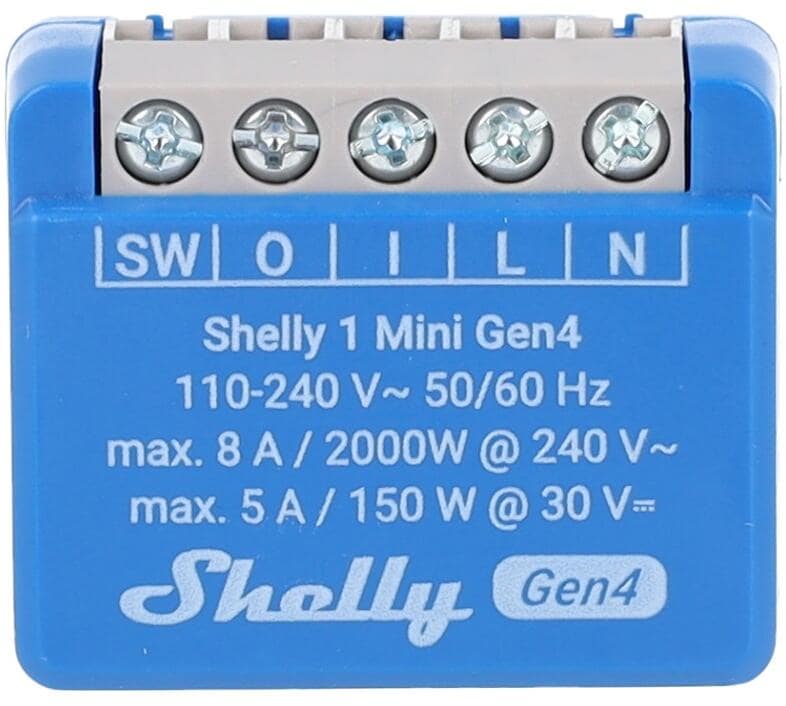 Shelly 1 Mini Gen4 Relais, Schalter, WLAN, Zigbee, Bluetooth, 2er Pack (Shelly_1_Mini_Gen4_2er)
