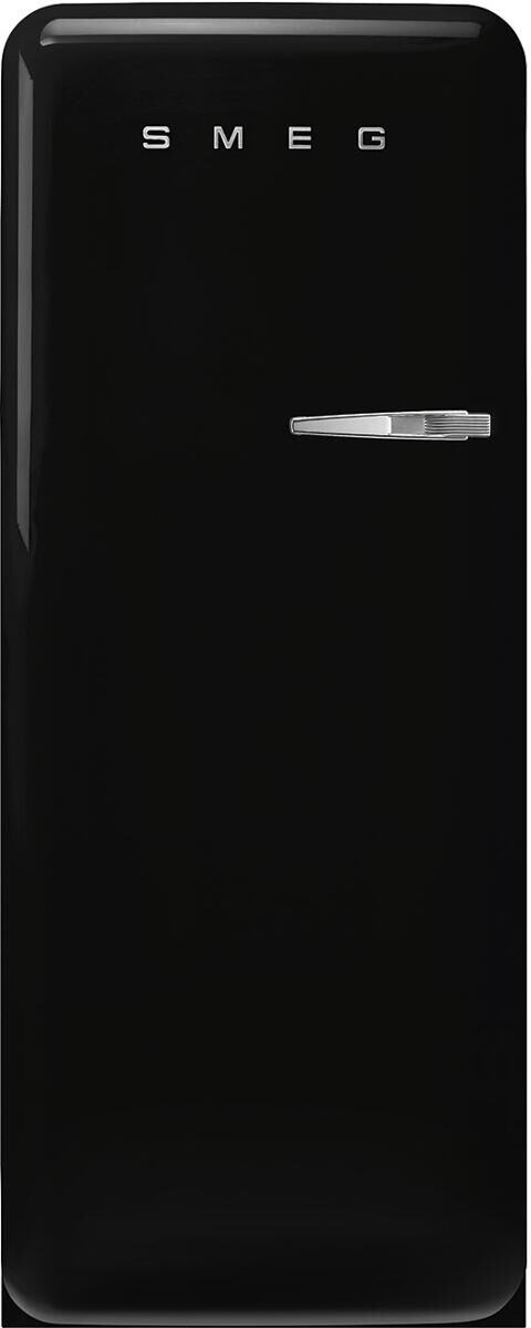Smeg FAB28LBL6 50"s Style Retro Stand Kühlschrank, 60 cm breit, 270 L, Linksanschlag, schwarz
