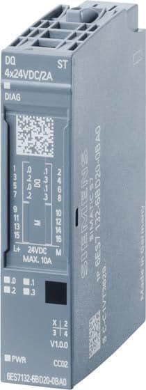 Siemens 6ES7132-6BD20-0BA0 SIMATIC ET 200SP, digitales Ausgangsmodul, DQ 4x 24VDC/2A Standard, passend für BU-Typ A0, Farbcode CC02, Modul-Diagnose