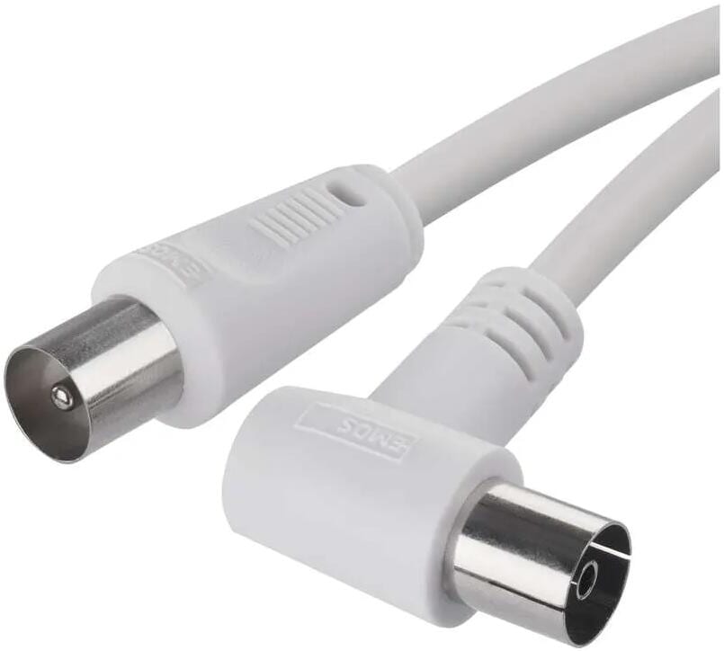 EMOS S31010 Antennen-Koaxialkabel, geschirmt, Winkelstecker, Länge 10m, weiß (2333130102)