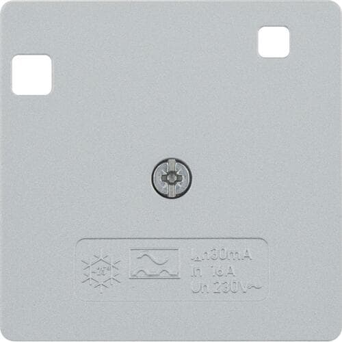 Berker 14961404 Zentralstück für FI-Schutzschalter, System 50x50mm, alu matt lackiert