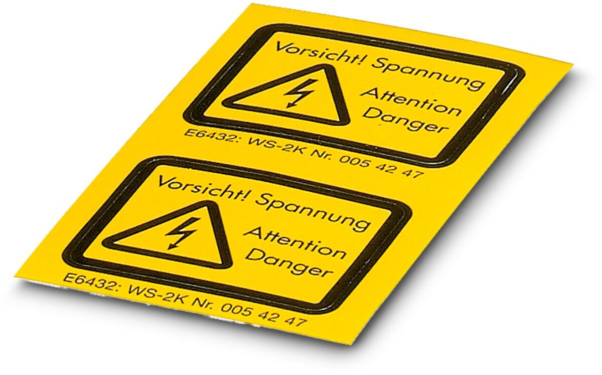 Phoenix Contact Warnschild Blitzpfeil - WS-2K, gelb-schwarz (1004513)