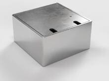 BS BODENSTECKDOSEN 8802B2 Bodensteckdose, 2-fach, 1x Schuko, 1x RJ45, eckig (8802B2)