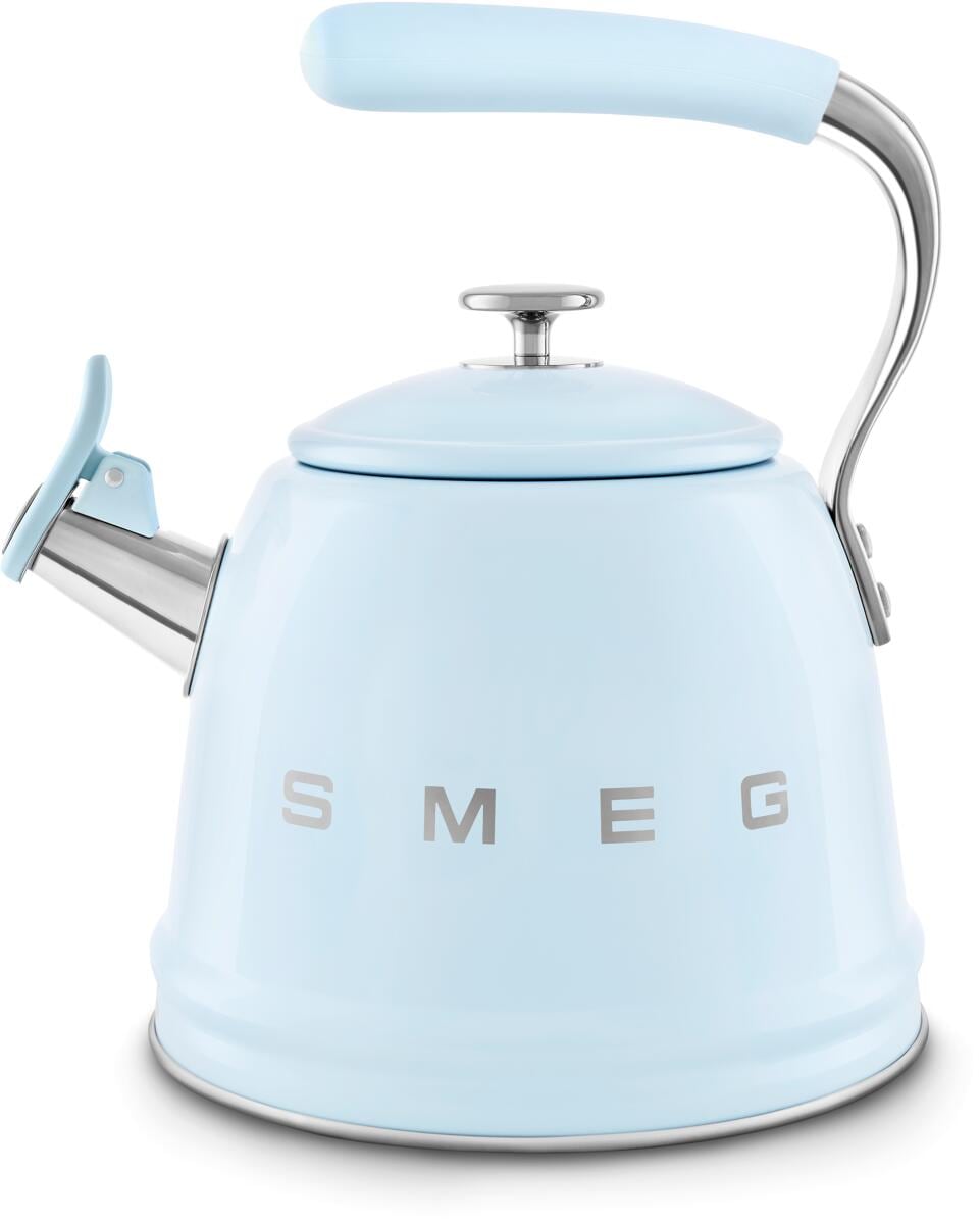 Smeg WKF01PB 50"s Style, Wasserkessel, 2,3 l Fassungsvermögen, für alle Herdarten inkl. Induktion, autom. öffnende Pfeife, leicht aufklappbarer Ausgus