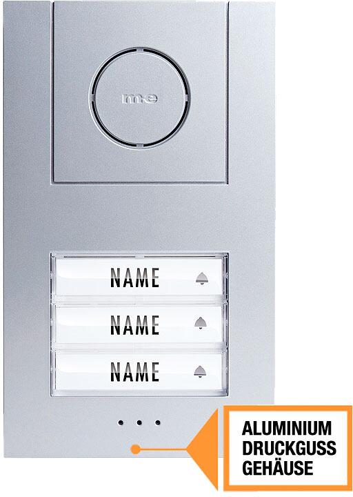 M-E Vistus AD ALU 430 S Audio-Zusatz-Außenstation, Aufputz, 3-Familienhaus, silber (41006)