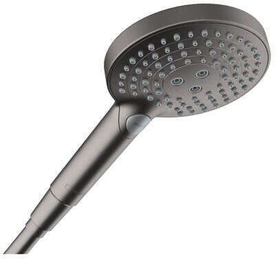 hansgrohe Raindance Select S Duschkopf 120 3 Strahlarten PowderRain wassersparend+, Kunststoff, 5,7 l/min, 125 mm, Brushed Black Chrome, (26516340)