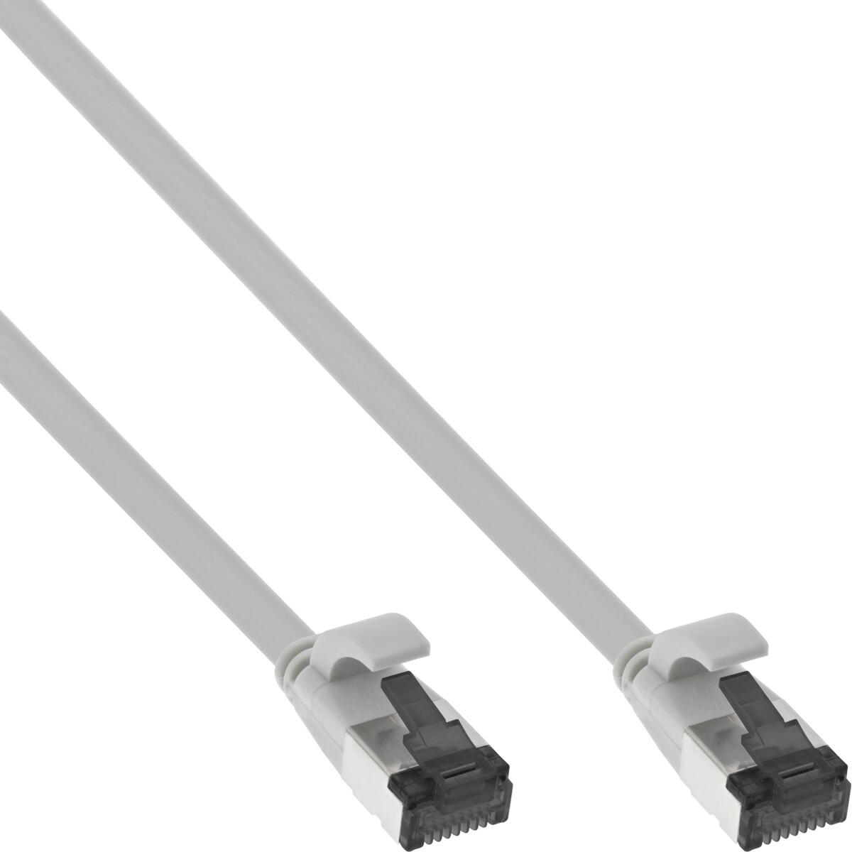 InLine Patchkabel flach, U/FTP, Cat.8.1, TPE halogenfrei, grau, 7,5m (75807)