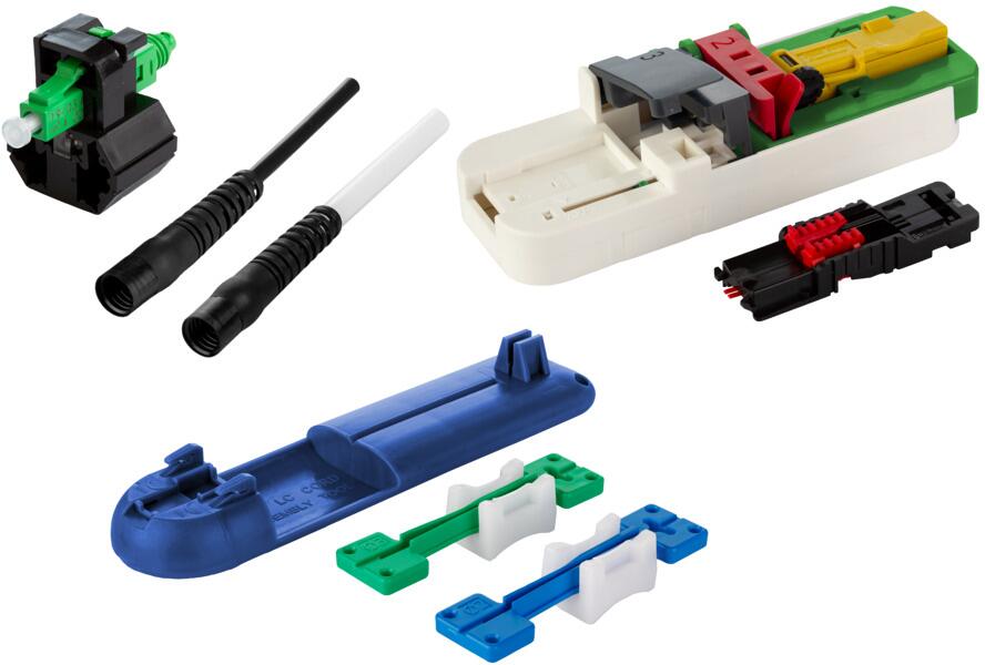 METZ CONNECT OpDAT FASTTM Hybrid Steckerbausatz LC APC OS2 VPE=100 Stück für Kabel Ø 2,0 + 3,0 mm inkl. Cleaver-Set, Faser-Guide und Kabelassemblierun