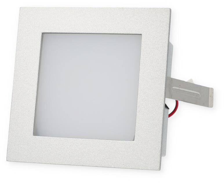 SLV FRAME BASIC, Einbauleuchte, LED, 3000K, eckig, inkl. Blattfedern, silbergrau (111262)