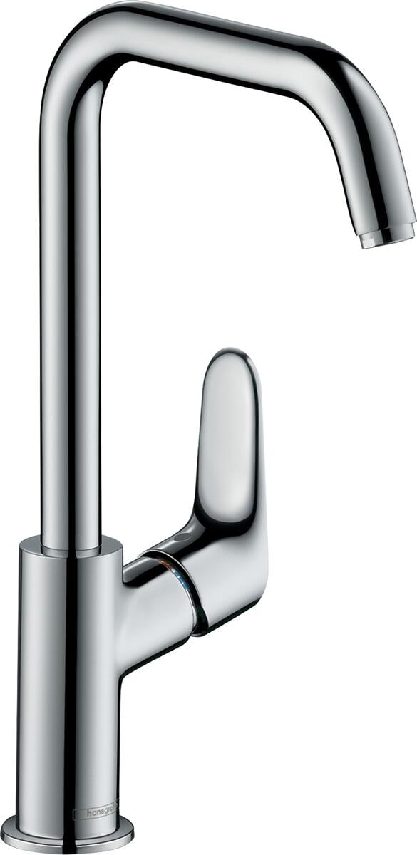 hansgrohe Focus Einhebel-Waschtischarmatur 240 mit Schwenkauslauf ohne Ablaufgarnitur, Messing, 5 l/min, Chrom, (31519000)