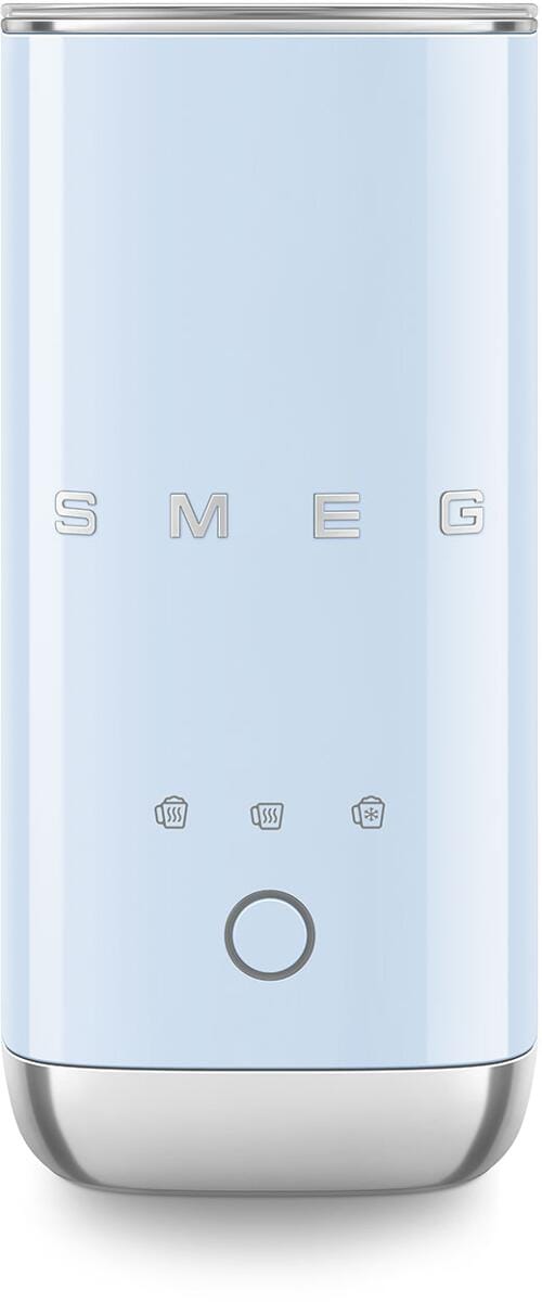 Smeg MFF02PBEU 50"s Style Milchaufschäumer, 500W, elektrisches Heizsystem, 3 voreingestellte Programme, 120/180ml, Pastellblau