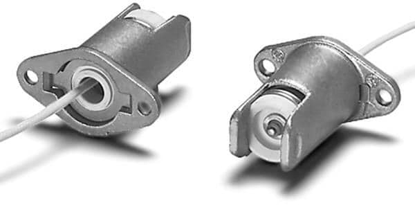 houben R7s-Fassung, 250V/10A/T300, PTFE-Leitung 350mm, aluminium (109265)