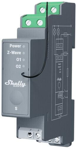 Shelly Qubino Wave Pro 2 Relaisschalter, Z-Wave, 2-Kanal, 2x 16A, Hutschiene (Shelly_W_Pro_2)