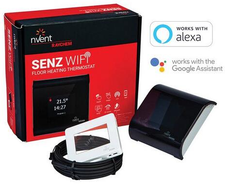 Raychem SENZ WIFI Thermostat für Fußbodenheizung, Touchscreen, IP20, schwarz (1244-017778)