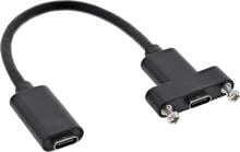 InLine USB 3.2 Gen.2 Adapterkabel, Buchse C auf Einbaubuchse C, 0,20m (33441H)
