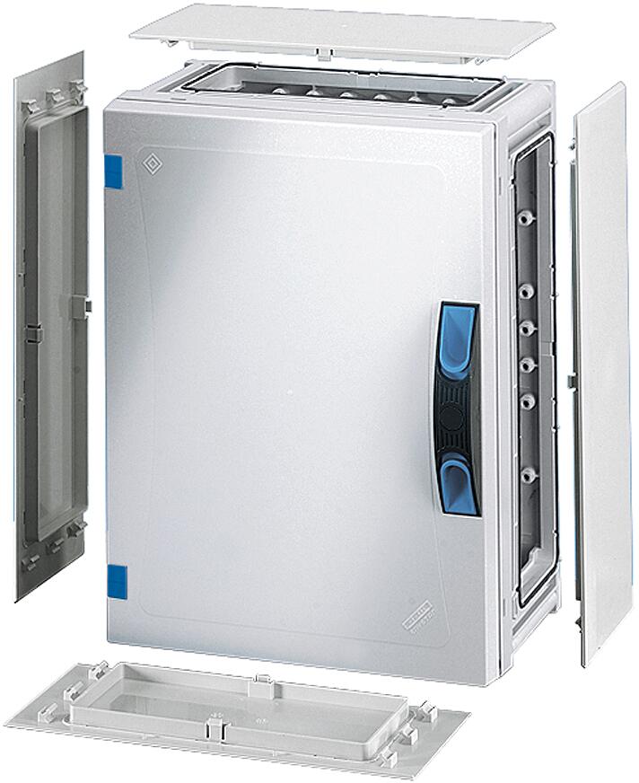 Hensel FP 0251 ENYSTAR Leergehäuse mit Verschlussplatten, Einbaumaße 306x216x140mm, grau