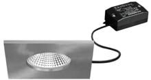 Brumberg BB21 LED-Einbaudownlightset mit LED-Modul und Konverter für 230 V AC, IP65, 7W, 3000K, 620lm, eckig, starr